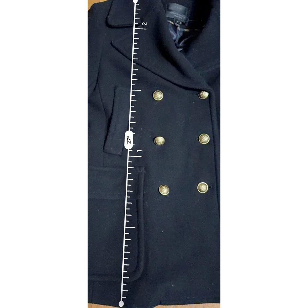 J.Crew Boys Stadium Cloth Peacoat Size 8T Black Wool Blend Nello Gori - Picture 6 of 14